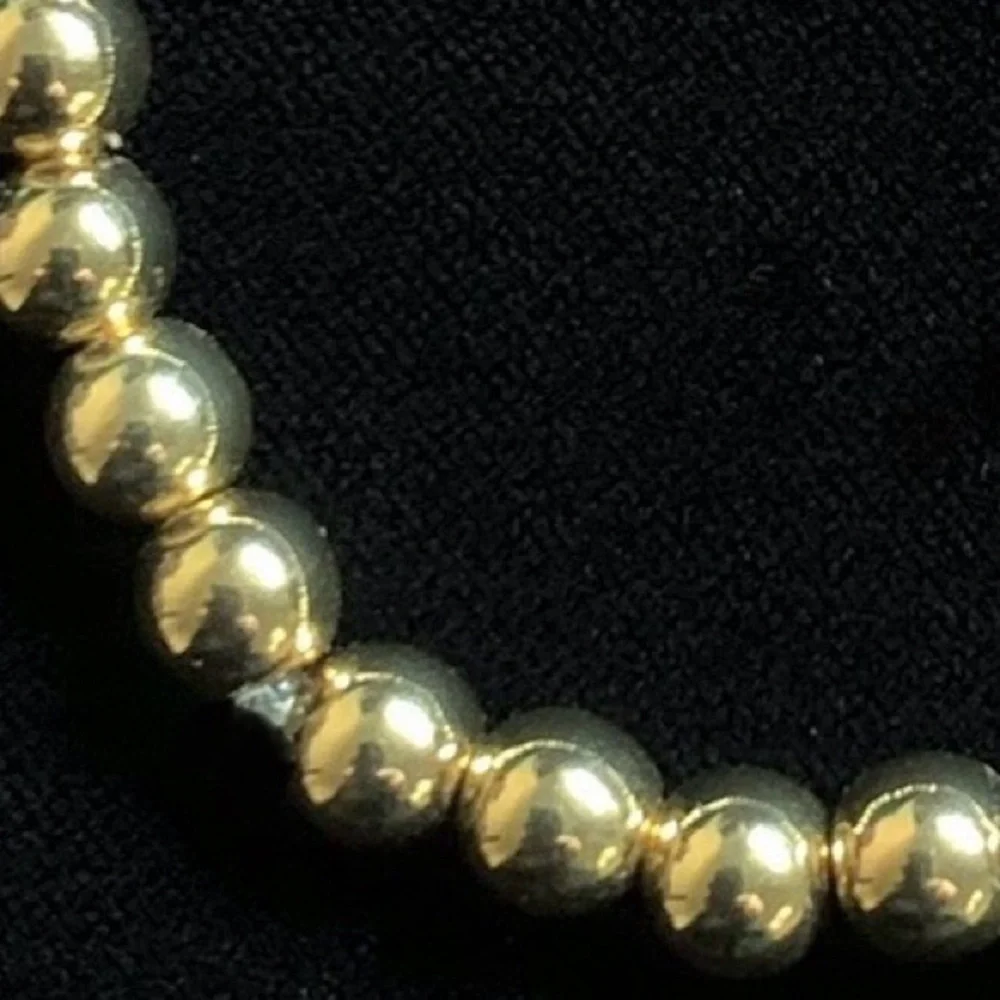 #87 Travis Kelsey Stretch Bracelet 14k Gold Plated Beads on .8mm Elastic String